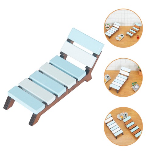 2 PCS Mini-Strandliege Baby Strandstuhldekoration Mini-Strandkorb - Zdjęcie 2 z 12