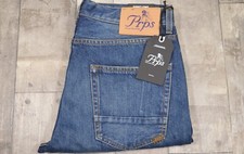 Men's PRPS Esprit Factory Aged Mid Blue Wash Jeans W32 Long RRP £189