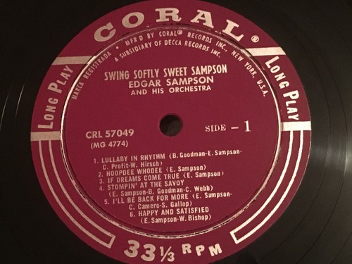 EDGAR SAMPSON - Swing Sweet Sampson ~CORAL 57049 {orig} (his compositions) RARE - Picture 7 of 7