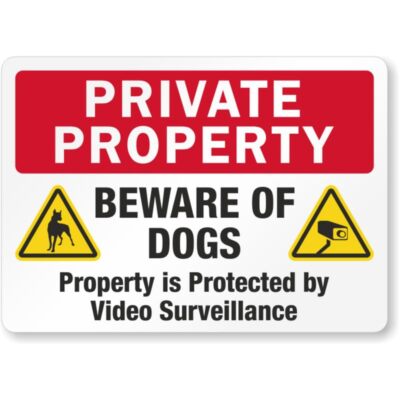 Beware Of Dog Warning Aluminum Weatherproof 8" x 12" Sign | eBay