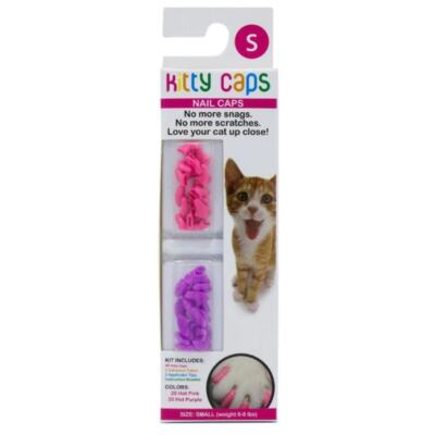 Kitty Caps Cat Nail Caps in Pink/Purple, Size S