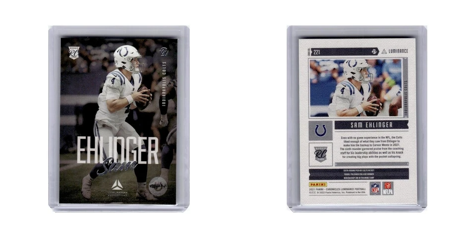Sam Ehlinger Rookie 2021 Panini Chronicles Luminance #221 Indianapolis Colts NM - Image 3 of 3