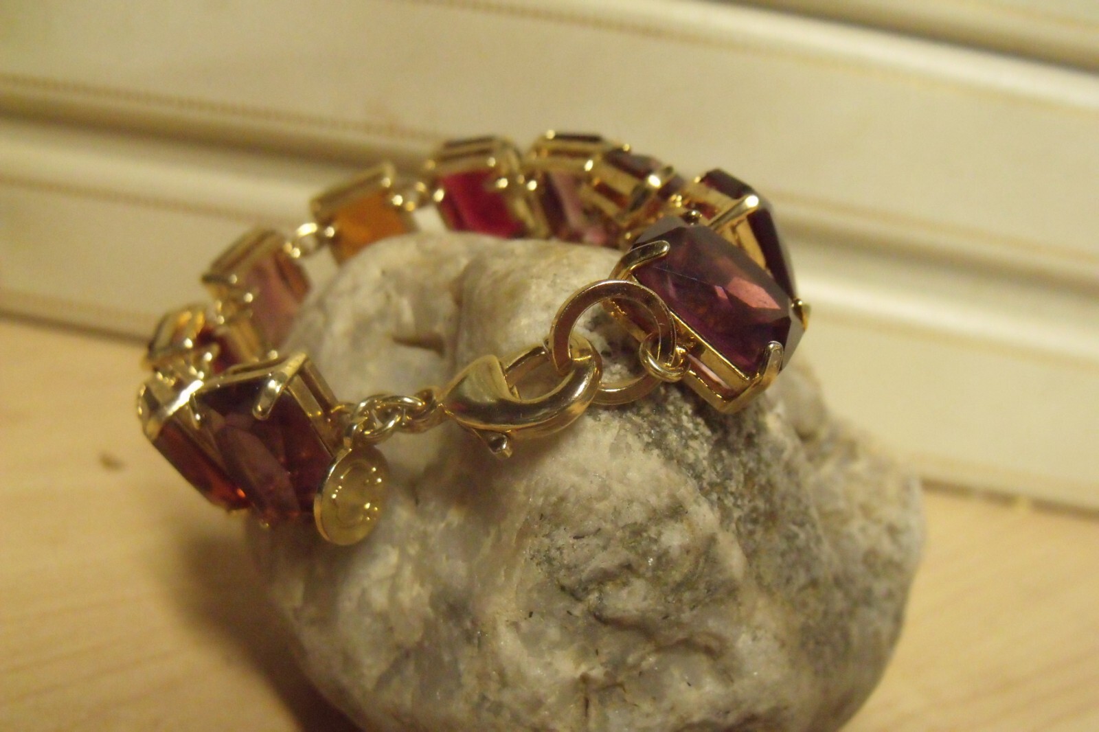 IMPRESSIVE LARGE RECTANGULAR AMBER, ROSE AND AMET… - image 5