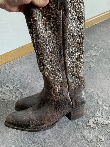 Frye Deborah Studded Tall Western Women Boot size 8 - Picture 5 of 19