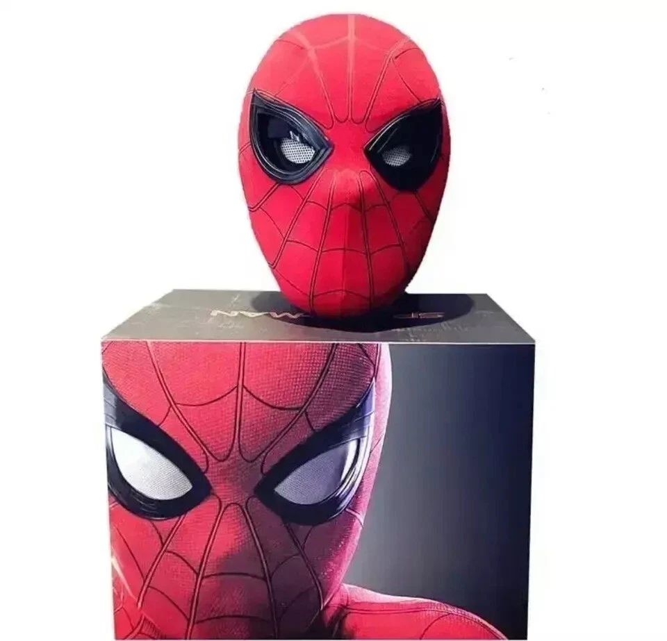 Spiderman Mask with Blinking Movable Eyes Helmet Ring Remote Control Cosplay Toy - Image 4 of 4