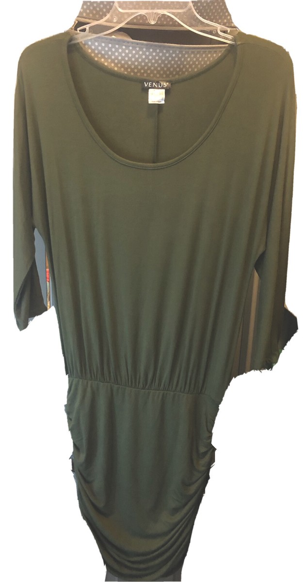 Venus Womens Dress Olive Green Bodycon Ruched Dress Size XS New Without  Tags | eBay