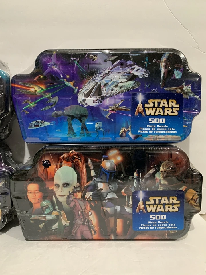 Juego completo de 4 rompecabezas de 500 piezas Star Wars 2002 sellado en plástico original Foto 3 de 4