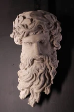 Hercules Head Wall Mount Decor Greek God Stone Finish Decor Figurine Display
