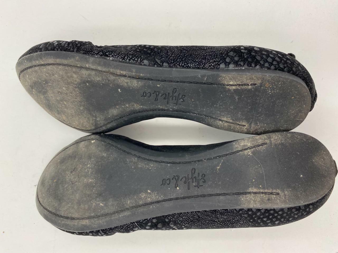 49.50 Style & Co Women's Black Vinniee Hidden Wedge Flats Shoes 7 M