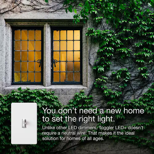 Toggler LED+ Dimmer Switch for Dimmable LED and Incandescent Bulbs, 150W Led/Sin - Picture 6 of 12
