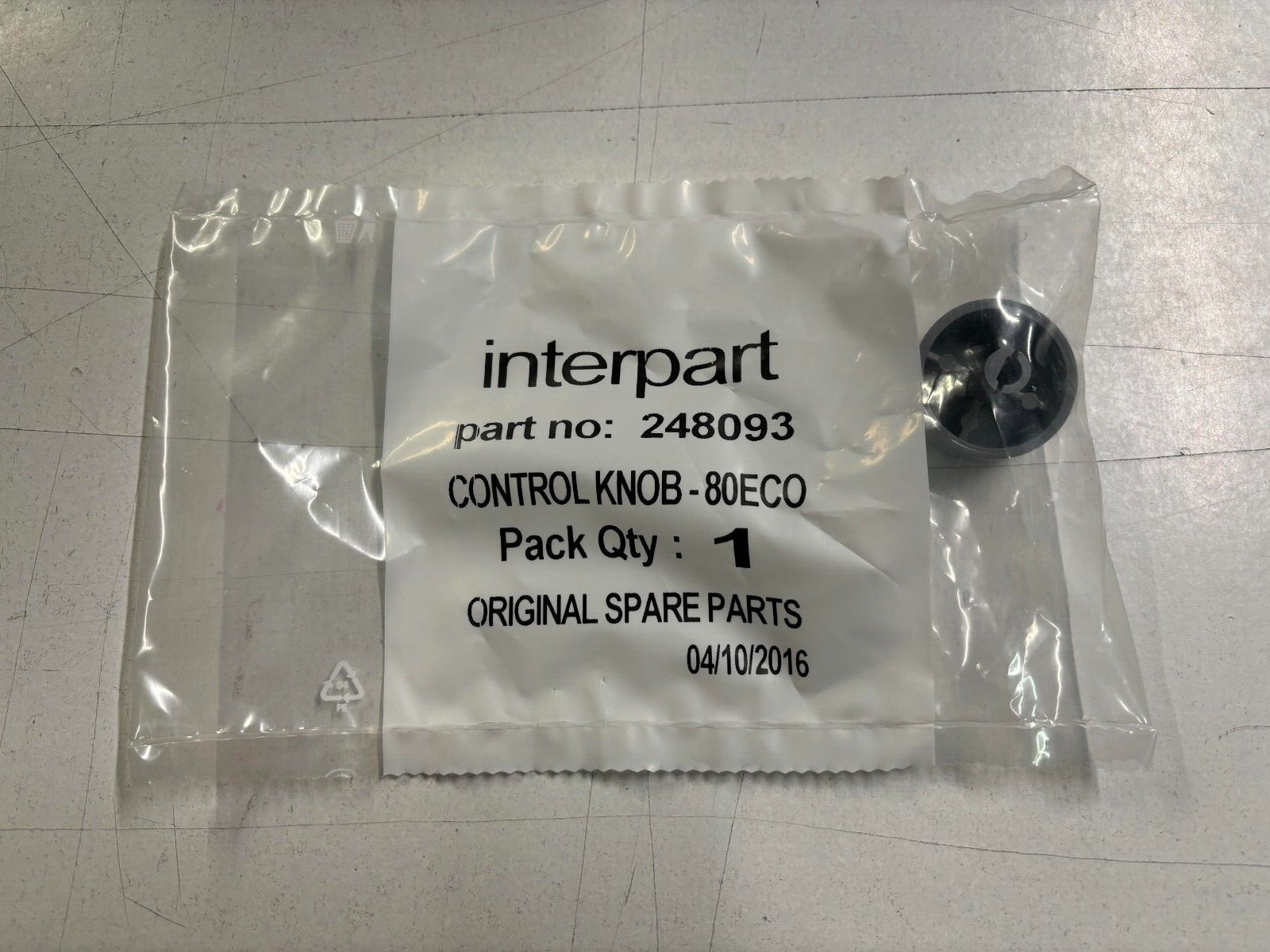 BAXI 248093 CONTROL KNOB **VAT RECEIPT** GENUINE PART