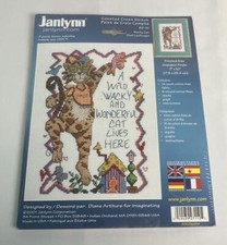Janlynn Counted Cross Stitch A Wild Wacky Cat Lives Here 7x10" 2001 New