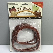 Rattan Purse Bag Handles D Shaped Pair Brown Handbag All Natural Creative Sewing