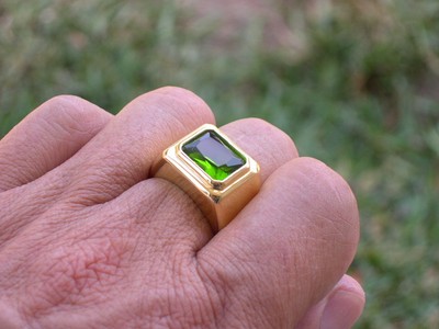 11 X 9 Mm August Green Peridot Birthstone Men S Solitaire Jewelry Ring Size 14 Ebay