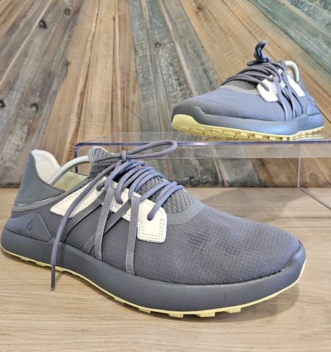 Olukai Manele Men's Breathable Golf Shoes, Size 12, 'Rock/Flower' Color