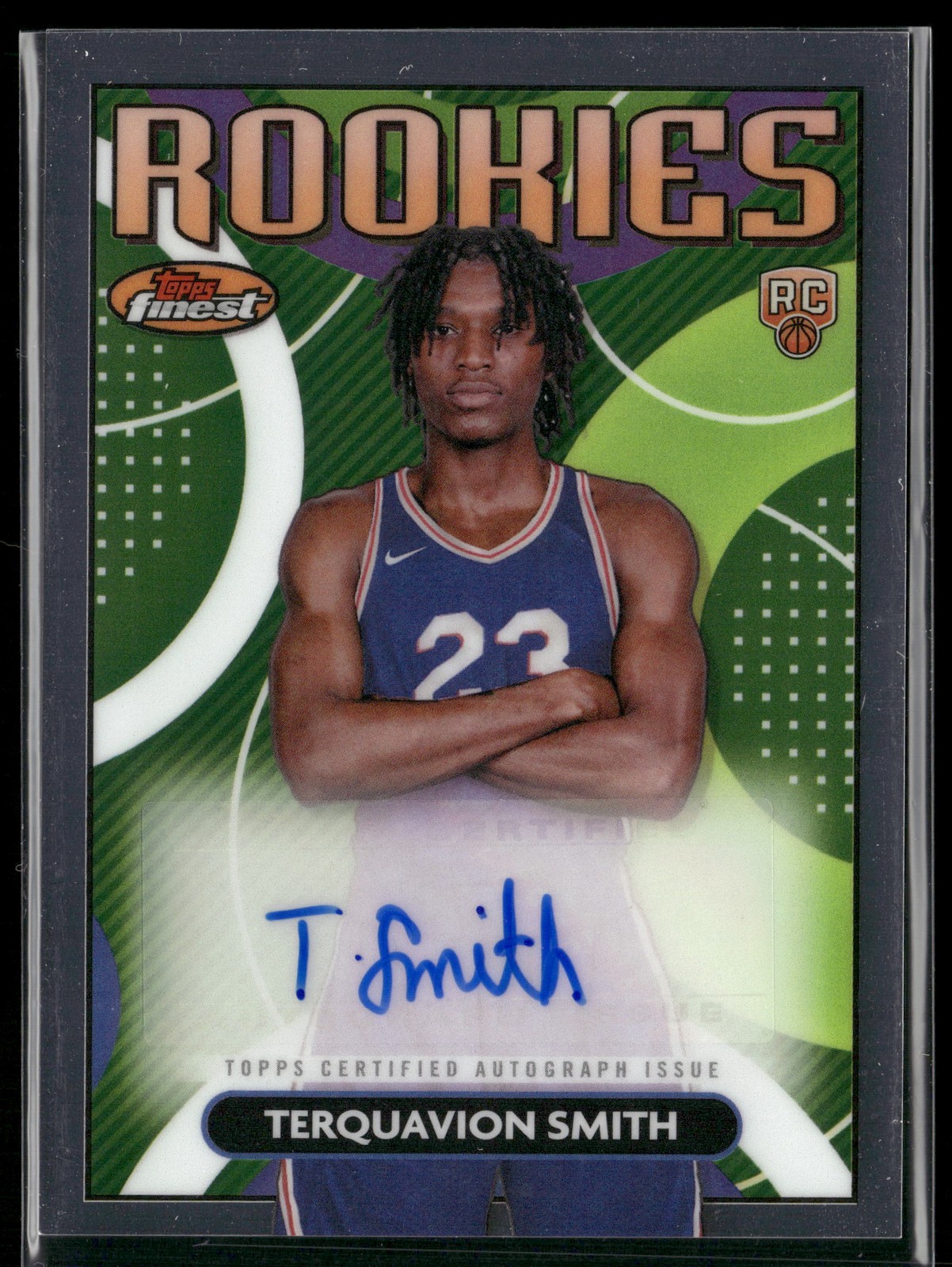 2023-24 Finest #RFA-TS Terquavion Smith Rookie Finest Autographs Refractor