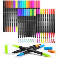 36 Colors Dual Brush Marker Pens, Marker Set, Artist Fine and Brush Tip Marke...