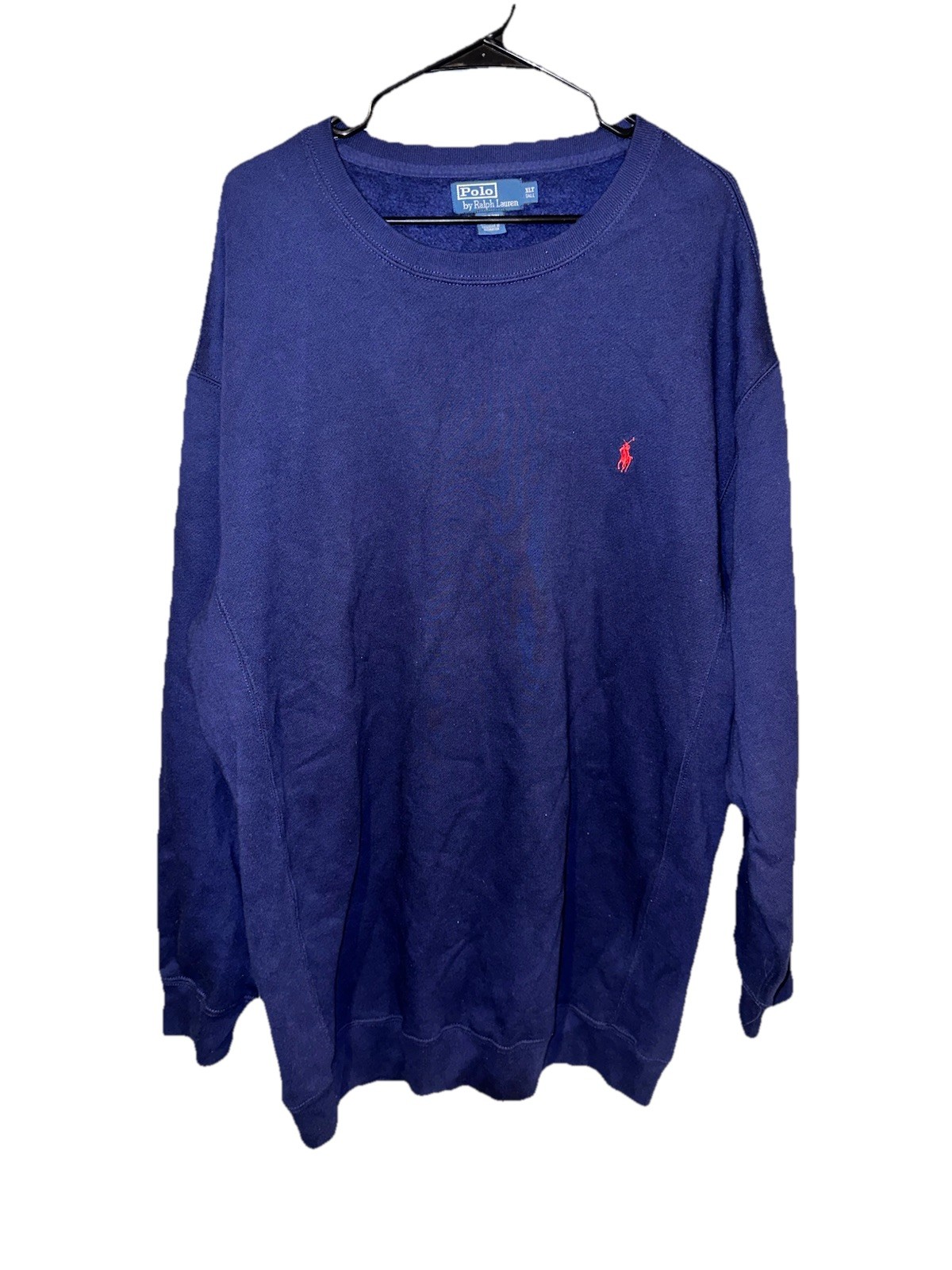 Polo Ralph Lauren vintage felpa uomo XLT alta blu navy girocollo rosso pony
