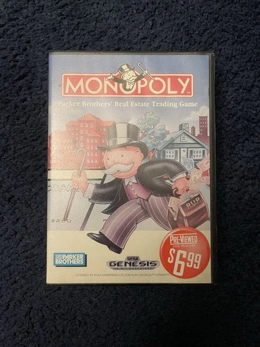 Monopoly (Sega Genesis, 1992) Game & Box Authentic