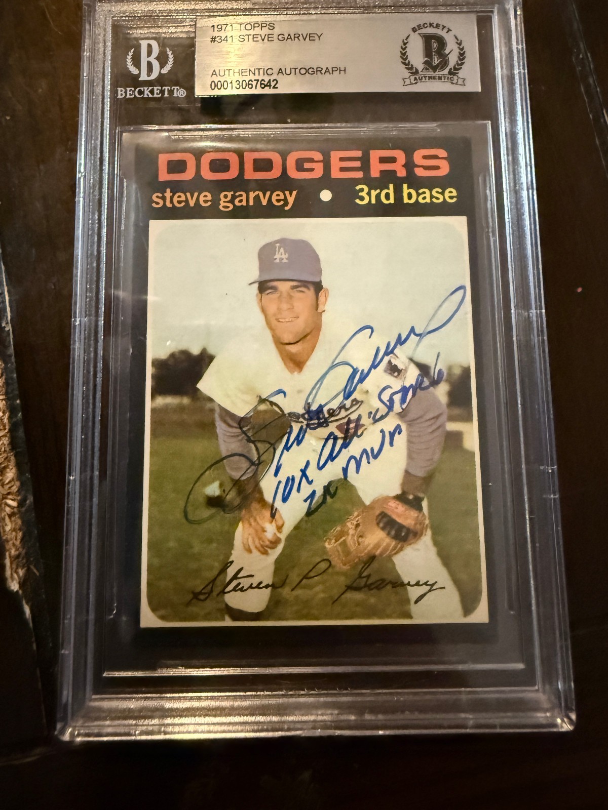STEVE GARVEY 1971 TOPPS ROOKIE SIGNED AUTOGRAPHED CARD BECKETT BAS AUTHENTIC