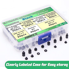 200Pcs M.2 Screw Kit - Black M2 SSD Mounting Screws for NVMe Laptops, Asus, G...