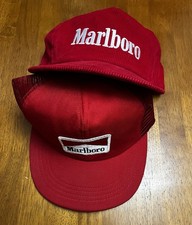 VTG Marlboro Corduroy Trucker lot Of 2 Hat Cap SnapBack USA Made Promo Western