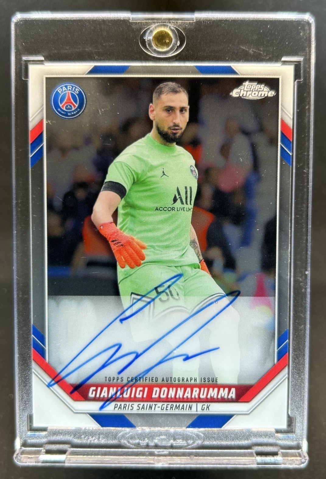 2021 Topps Chrome Paris Saint-Germain Gianluigi Donnarumma PSG Auto #/99
