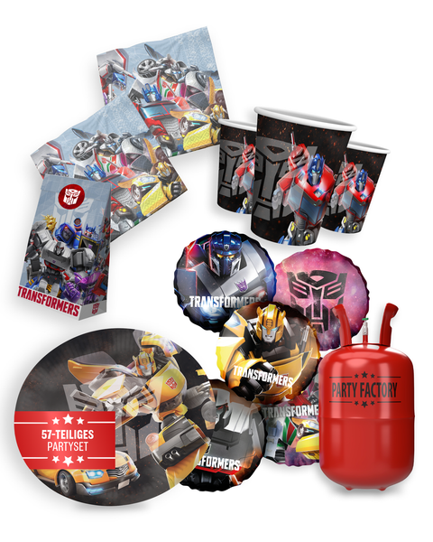 Transformers Party Set 57Tlg Ballons Helium GeschenktüTen Teller Becher Serviett-image