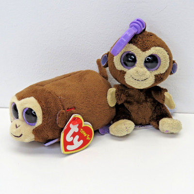 Ty 2012 Coconut Backpack Clip &  2016 Teeny Monkey Boo Small Plush