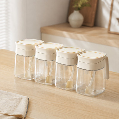 Glas Gewürzglas Set mit Etiketten für Küchenorganisation, Gewürze Organizer