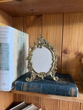 Vintage Ornate Brass Picture Photo Frame Easel Stand Baroque Rococo Gold
