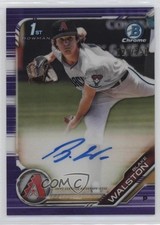 2019 Bowman Draft Chrome Pick Purple Refractor 28/250 Blake Walston Auto 4f5