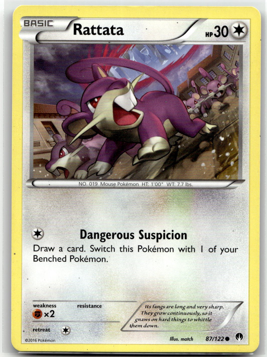 Rattata 87/122 Common BREAKpoint Pokemon LP