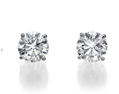 1,00 ct Rundschliff zertifiziert VS1/E Lab gezüchtete Ohrstecker 14 Karat massives Weißgold