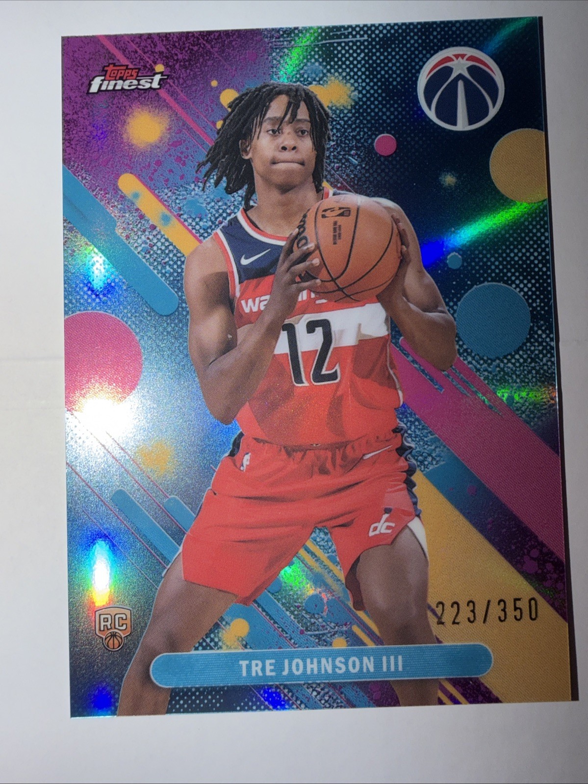 2025-26 Topps Finest #6 TRE JOHNSON III COMMON Sky Blue /350 RC  (KY