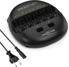 ANSMANN Akku Ladegerät Mit LED Anzeige Für NI-MH NI-CD AAA AA Baby C Mono D 9V B