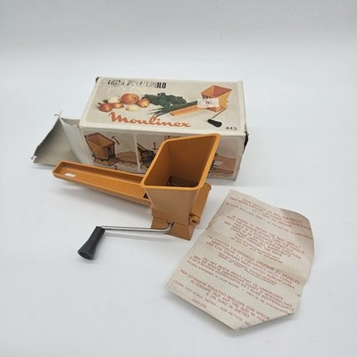 70er Vintage Moulinex Hand Kräuterschneider in OVP French Vintage Orange