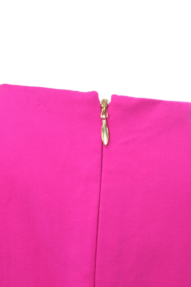 Elie Tahari Womens Wool Crew Neck Drape Detail Sleeveless Shift Dress Pink Sz 10 - Image 4 of 4