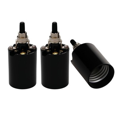 E26 Light Socket,JNXQWE Phenolic (Bakelite) Medium Base Fixture Black 