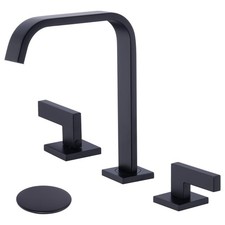 2 Handle 8-Inch Widespread Matte Black Bathroom Faucet, 3 Hole Lavatory Vanit...