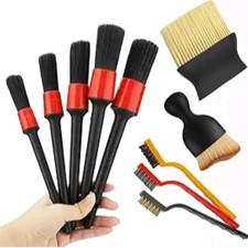 10pcs Auto Car Detailing Brush Set, Car Interior Cleaning Kit-black-10pc