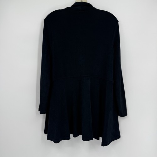 Chico's Travelers Blue Jacket Cardigan Size 1 (M) Slinky Open Collared Womens - Picture 8 of 11