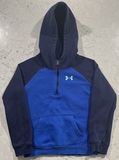 Under Armour Youth Hoodie Size 7 Blue Navy 1/4 Zip Fleece Pullover