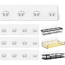 Adhesive Replacement 4 Pack Strong Shower Shelf Hooks for Corner