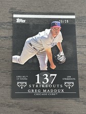 2007 Topps Moments & Milestones Black Greg Maddux #13 137 Strikeouts /29