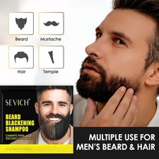 Men Black Beard Simple Hair Dye Color Shampoo Permanent Darkening Hair Coloring