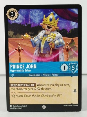 Prince John - Opportunistic Briber - Shimmering Skies #141 - LORCANA - singles
