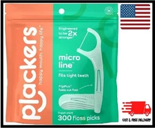 Plackers Micro Mint Dental Floss Picks, 300 Count
