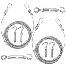 2Pcs Clotheslines 20ft Portable Windproof Clothes Rope Line with Stainless St...