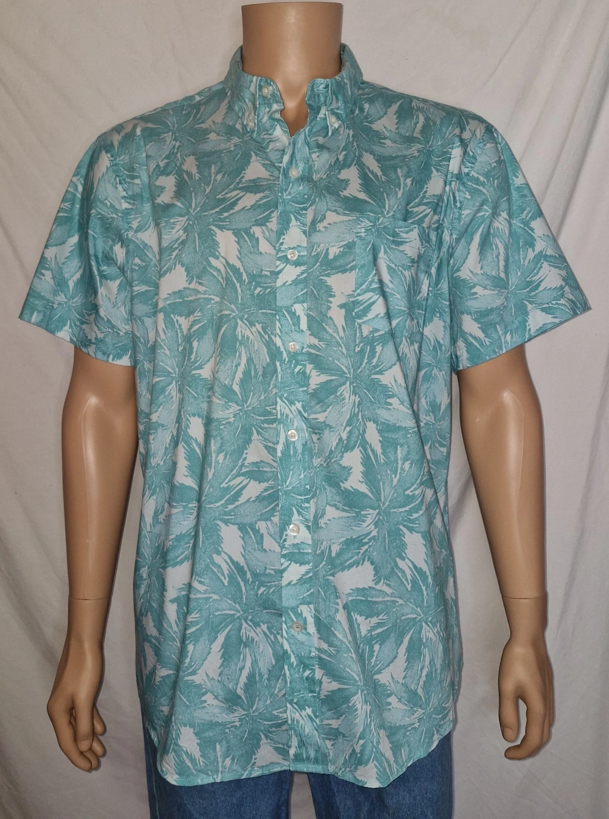 Izod Hawaiian Shirt Button Down Collar Size Extra Large